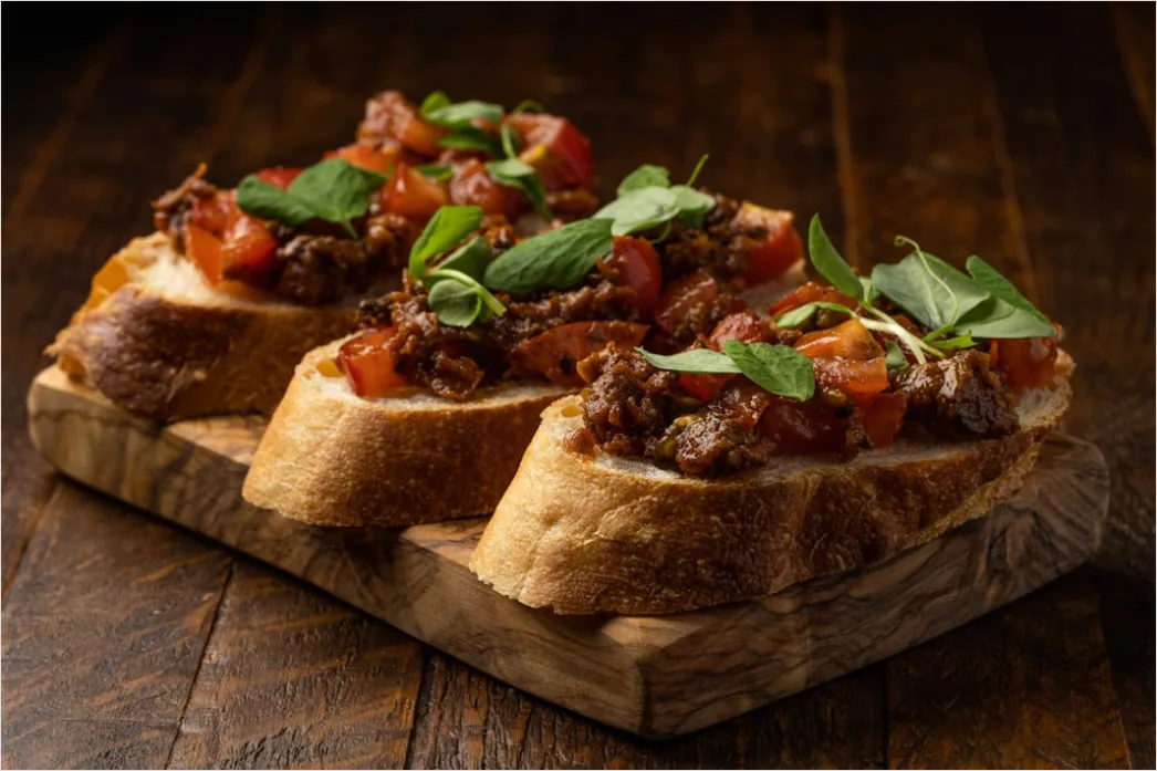 Detail Bruschetta Tomaten Basilikum Nahaufnahme Number 18