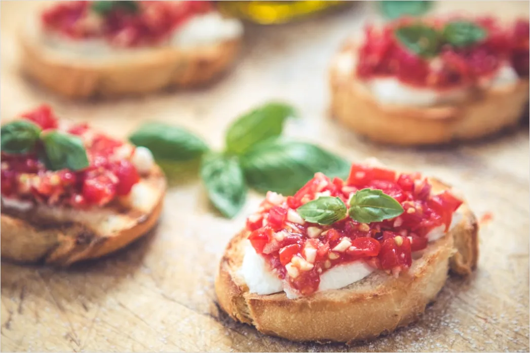 Detail Bruschetta Tomaten Basilikum Nahaufnahme Number 3
