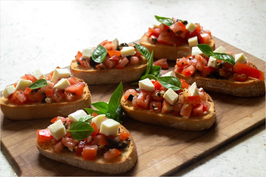 Detail Bruschetta Tomaten Basilikum Nahaufnahme Number 7