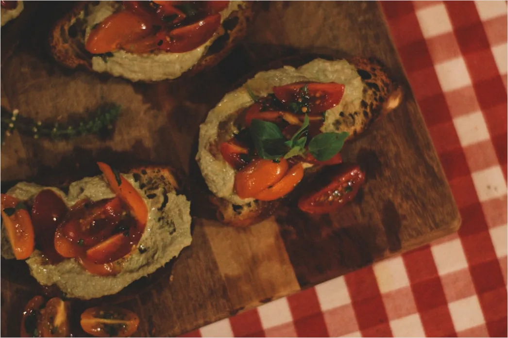Detail Bruschetta Tomaten Basilikum Nahaufnahme Number 8