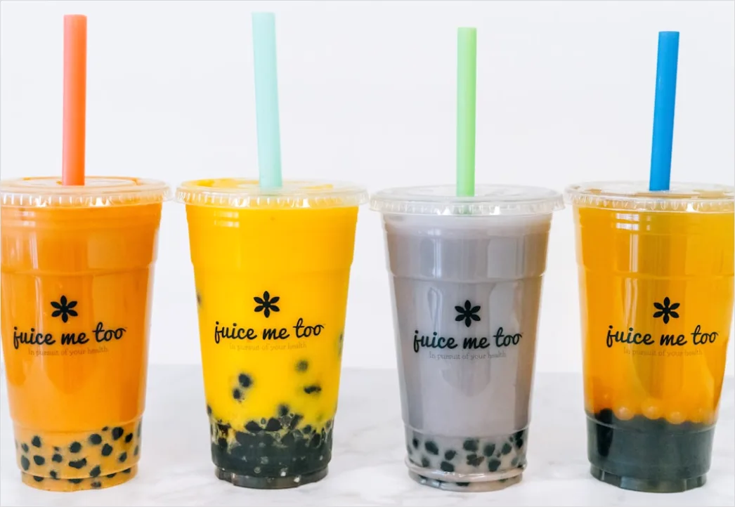 Detail Bubble Tea Glas Perlen Strohhalm Nahaufnahme Number 2