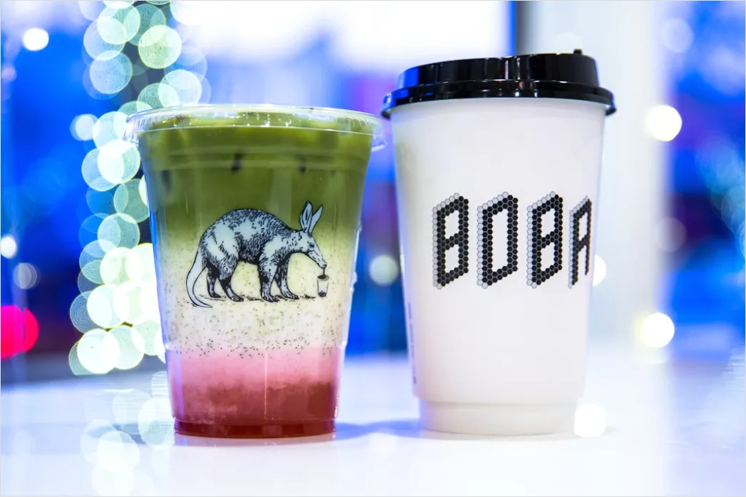 Detail Bubble Tea Glas Perlen Strohhalm Nahaufnahme Number 6