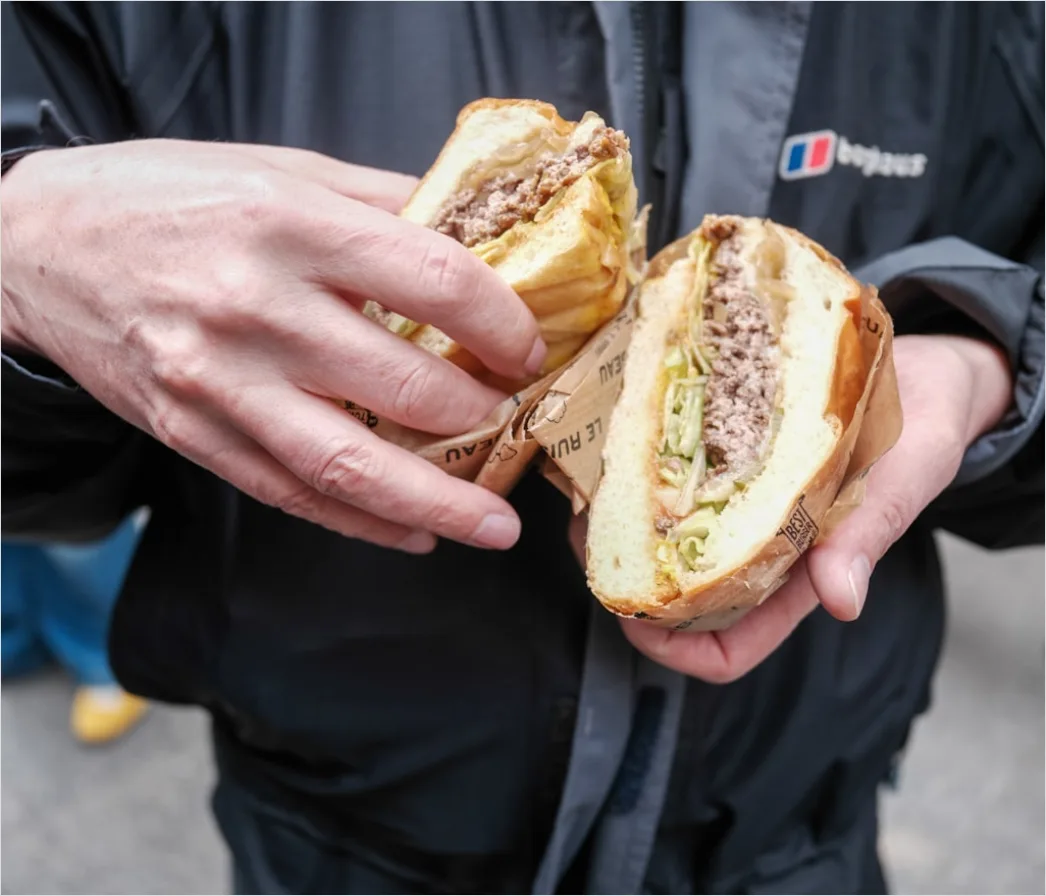 Burger Saftig Nahaufnahme Querschnitt Detail F55f