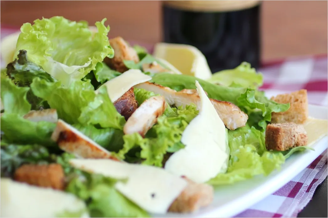 Detail Caesar Salat Teller Nahaufnahme Frisch Number 4