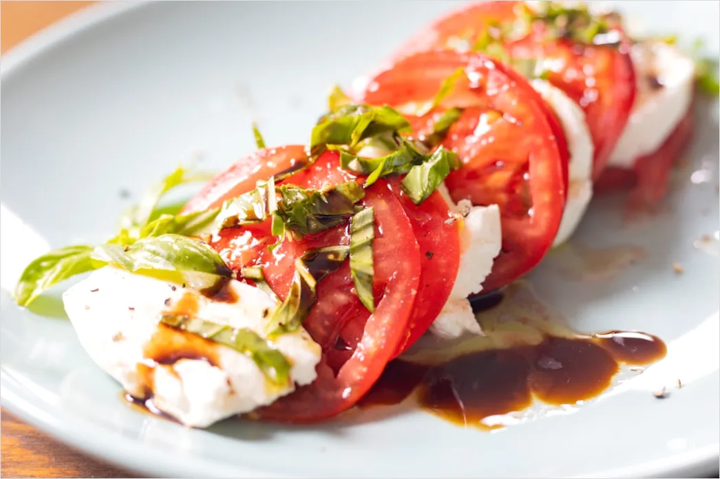 Detail Caprese Salat Mozzarella Tomate Nahaufnahme Number 11
