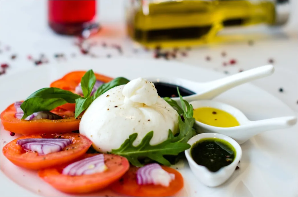 Detail Caprese Salat Mozzarella Tomate Nahaufnahme Number 13