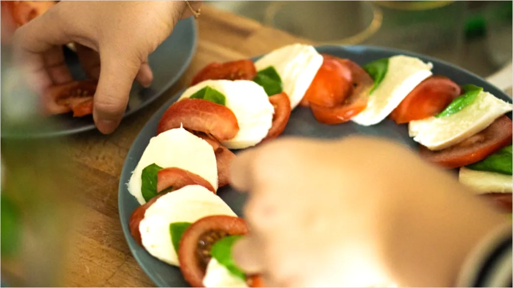 Detail Caprese Salat Mozzarella Tomate Nahaufnahme Number 14