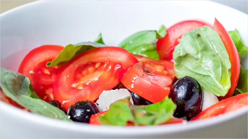 Detail Caprese Salat Mozzarella Tomate Nahaufnahme Number 17