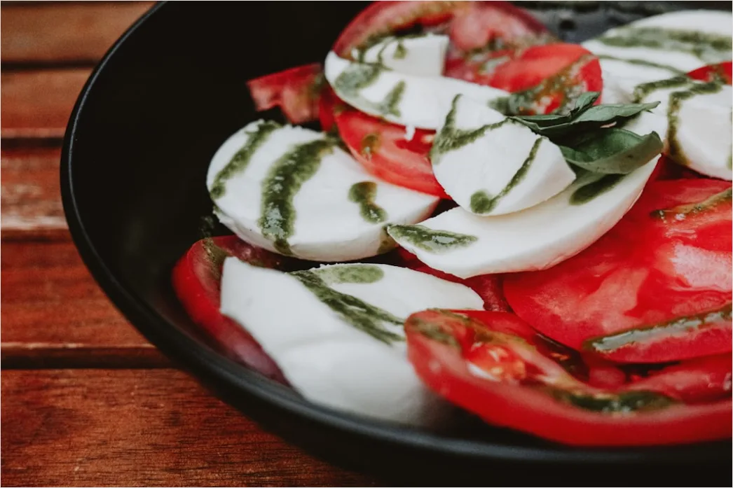 Detail Caprese Salat Mozzarella Tomate Nahaufnahme Number 4