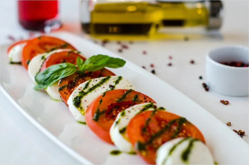 Detail Caprese Salat Mozzarella Tomate Nahaufnahme Number 6