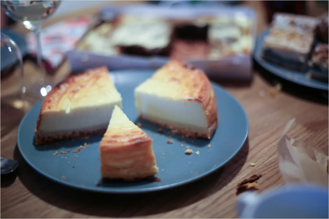 Detail Cheesecake Portion Nahaufnahme Cremig Elegant Number 13
