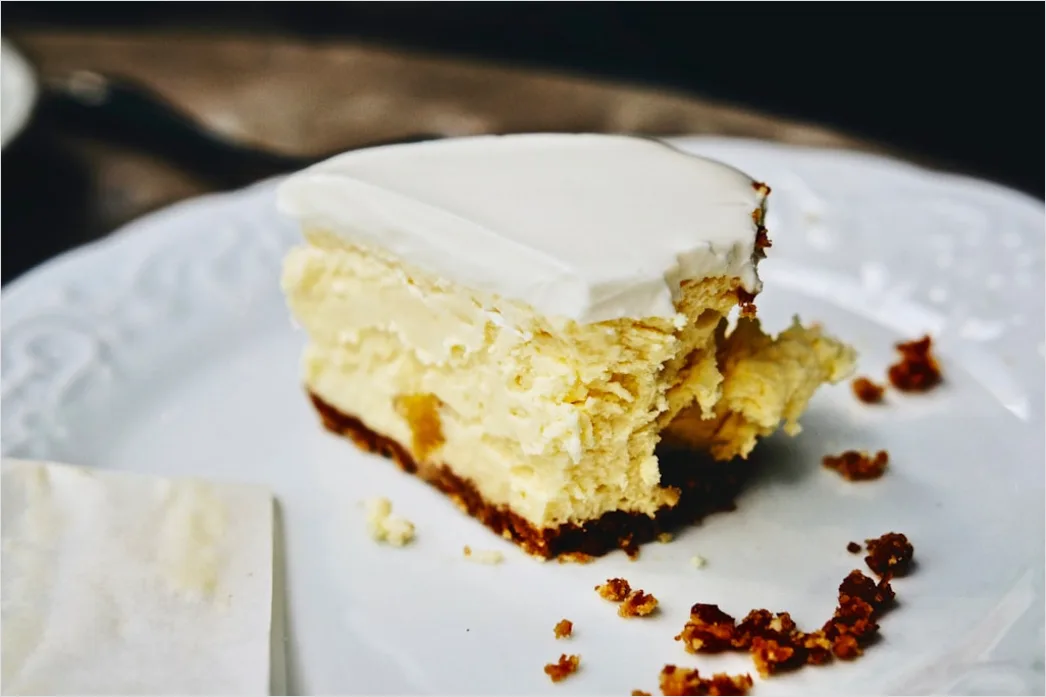 Detail Cheesecake Portion Nahaufnahme Cremig Elegant Number 16