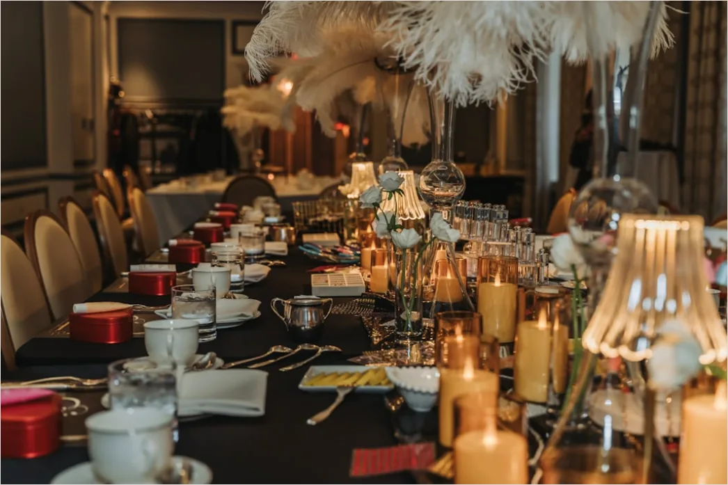 Detail Corporate Gala Abend Elegant Dekoration Tisch Number 16