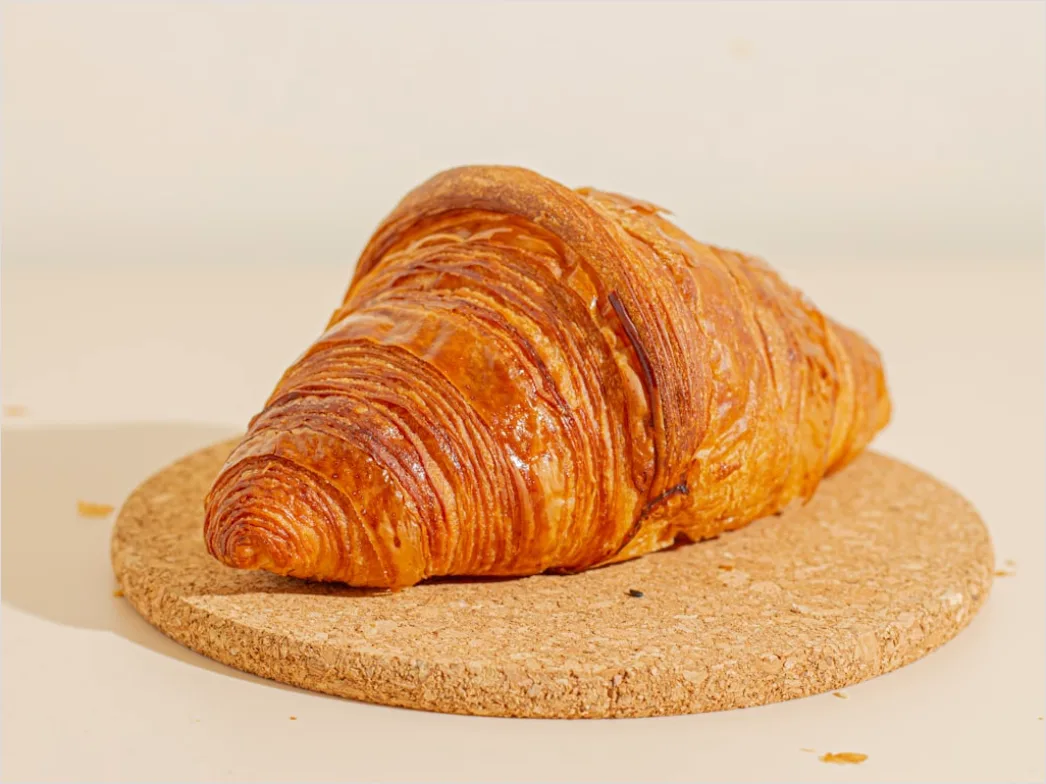 Croissant Frisch Gebacken Nahaufnahme Flockig 3609