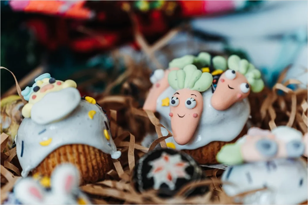 Detail Cupcake Dekoration Nahaufnahme Detail Bunt Number 12