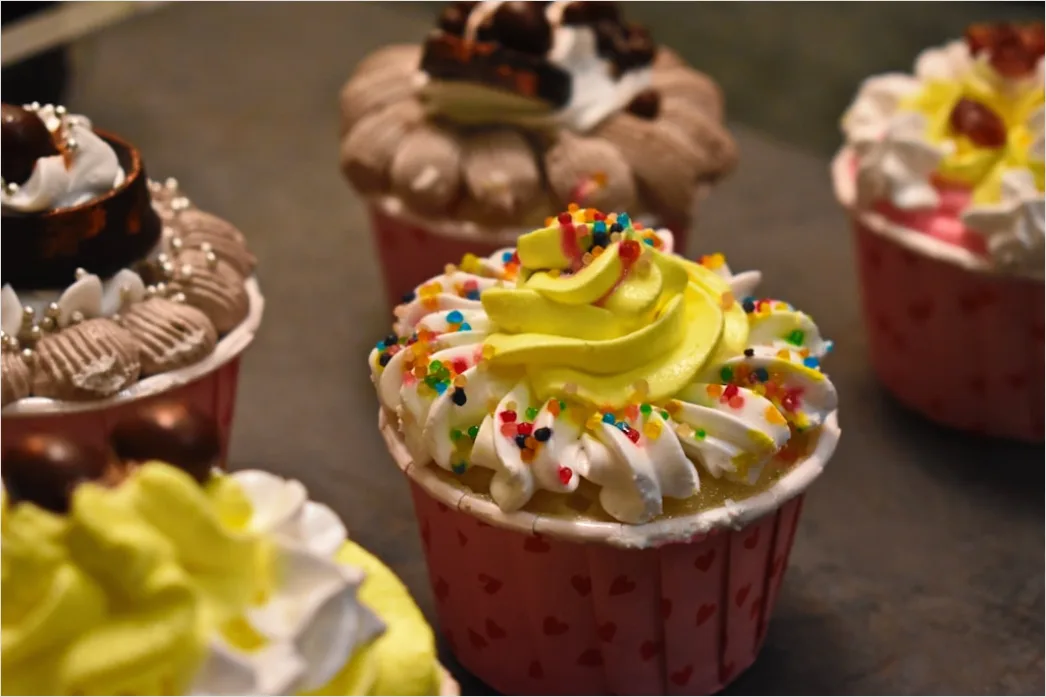 Detail Cupcake Dekoration Nahaufnahme Detail Bunt Number 18