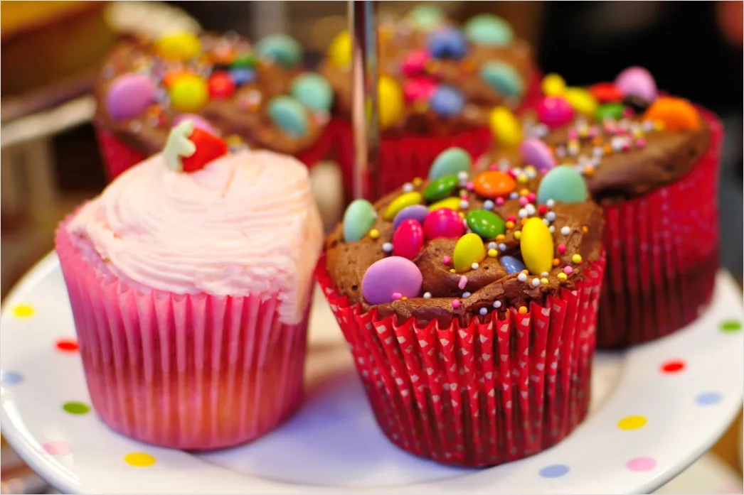 Detail Cupcake Dekoration Nahaufnahme Detail Bunt Number 3