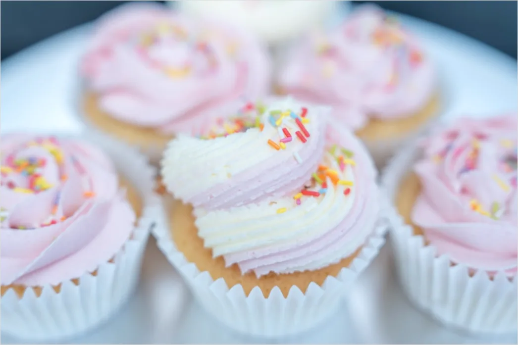 Detail Cupcake Dekoration Nahaufnahme Detail Bunt Number 6
