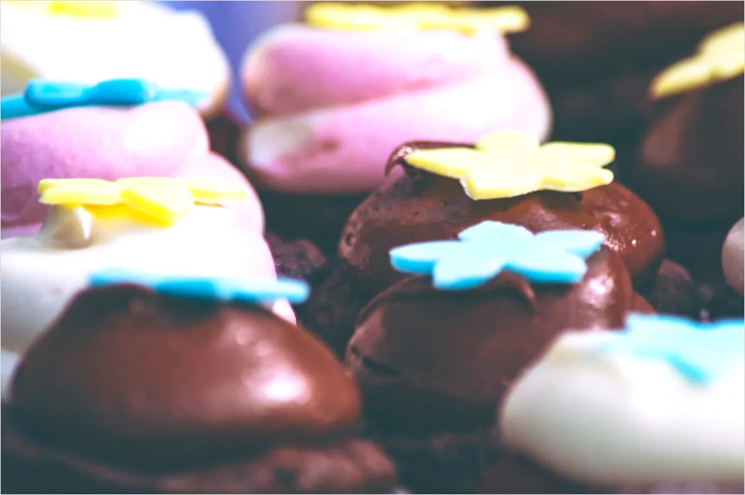 Detail Cupcake Dekoration Nahaufnahme Detail Bunt Number 9