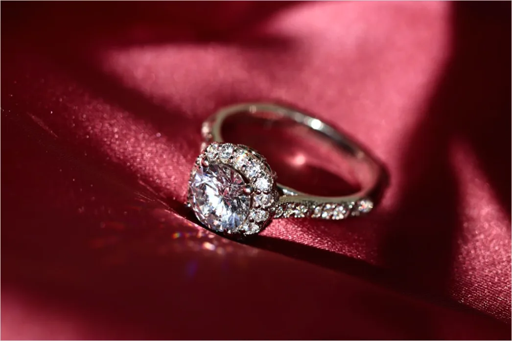 Diamant Ring Makro Nahaufnahme Funkeln F459