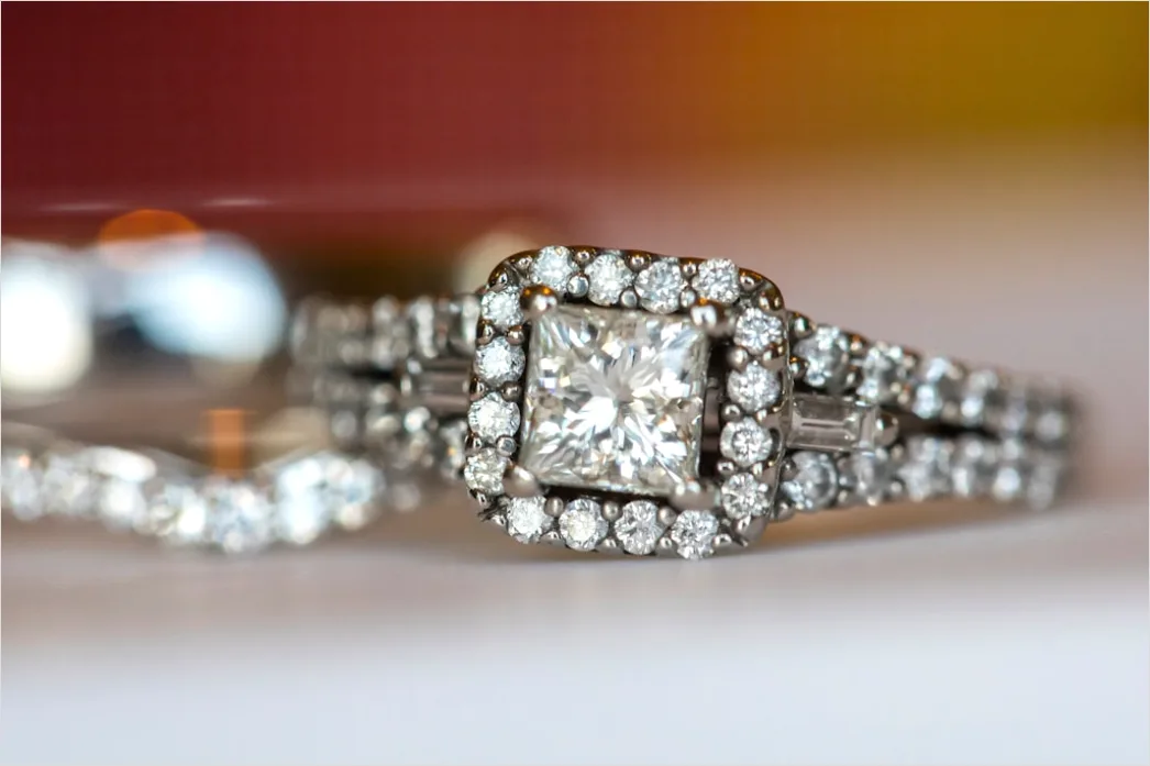 Detail Diamant Ring Makro Nahaufnahme Funkeln Number 12