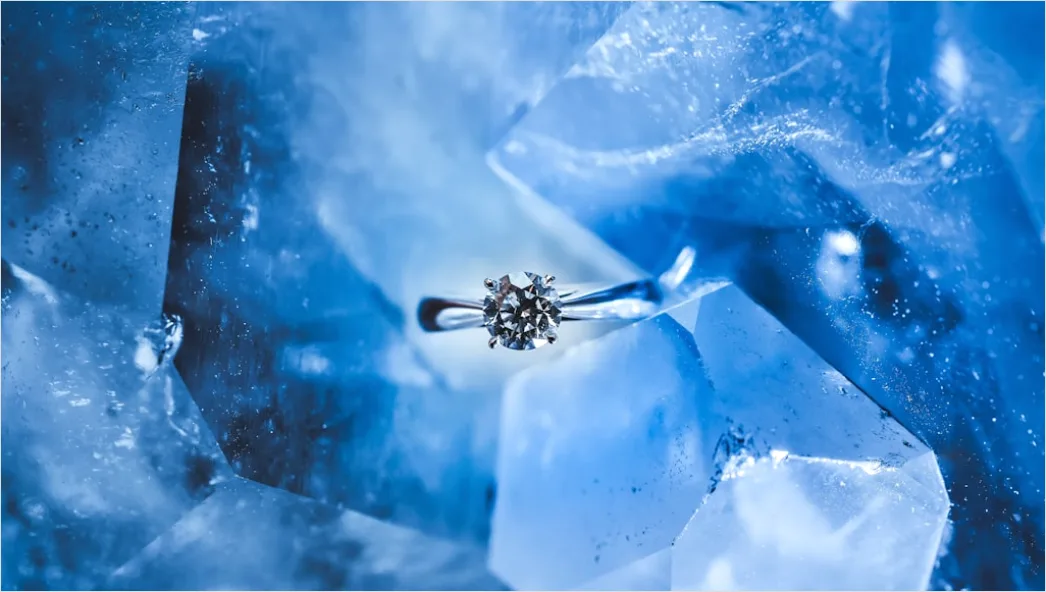 Detail Diamant Ring Makro Nahaufnahme Funkeln Number 7