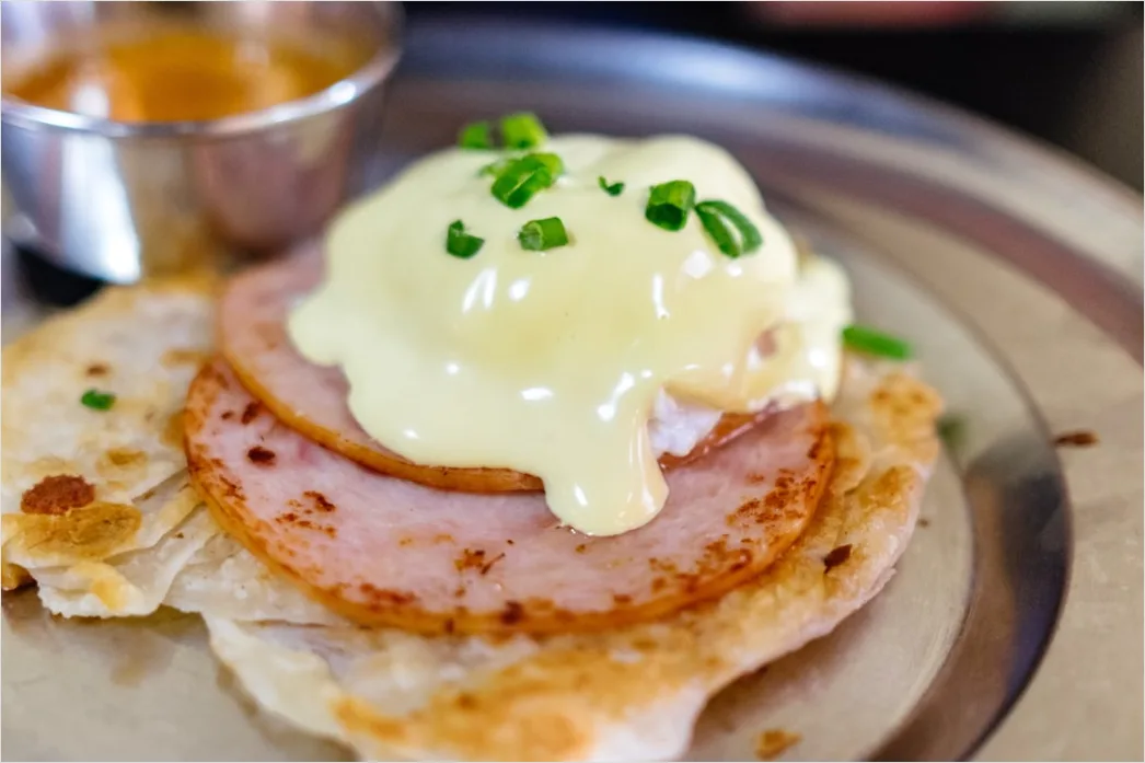 Detail Eggs Benedict Frühstück Nahaufnahme Elegant Number 2