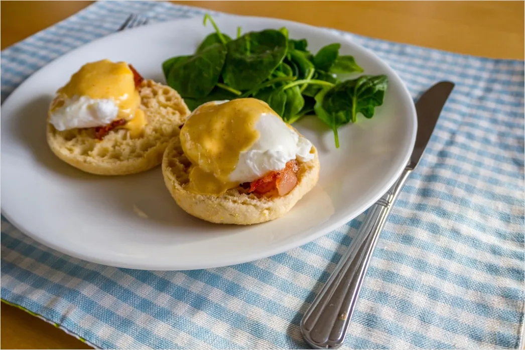 Detail Eggs Benedict Frühstück Nahaufnahme Elegant Number 11