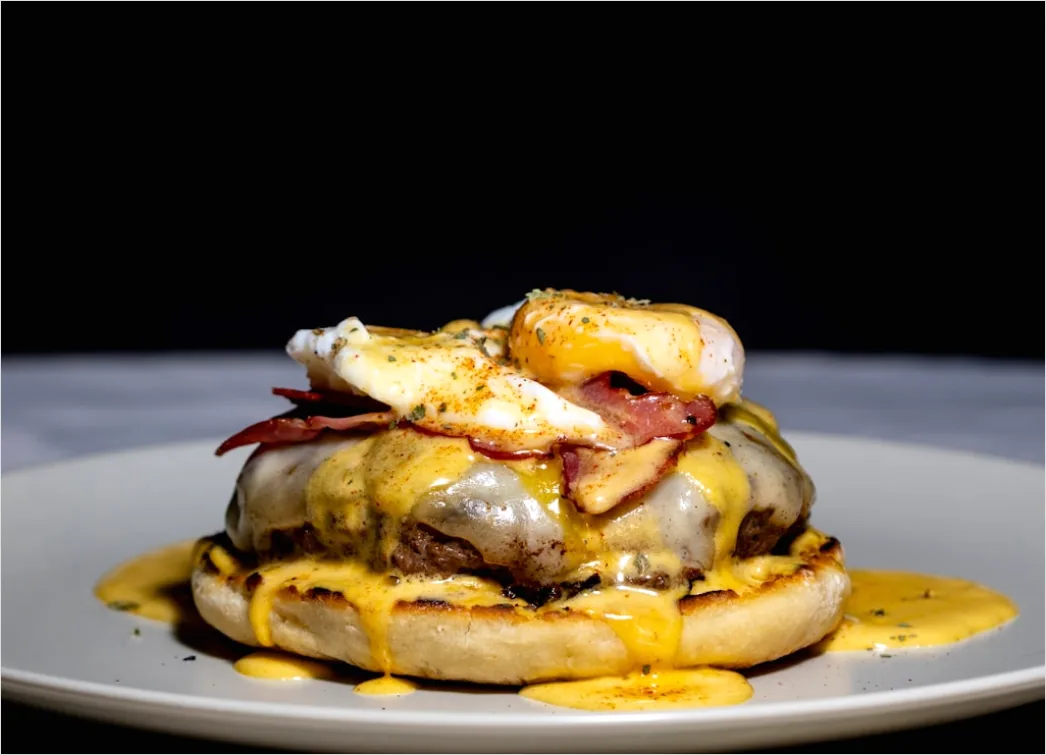 Detail Eggs Benedict Frühstück Nahaufnahme Elegant Number 15