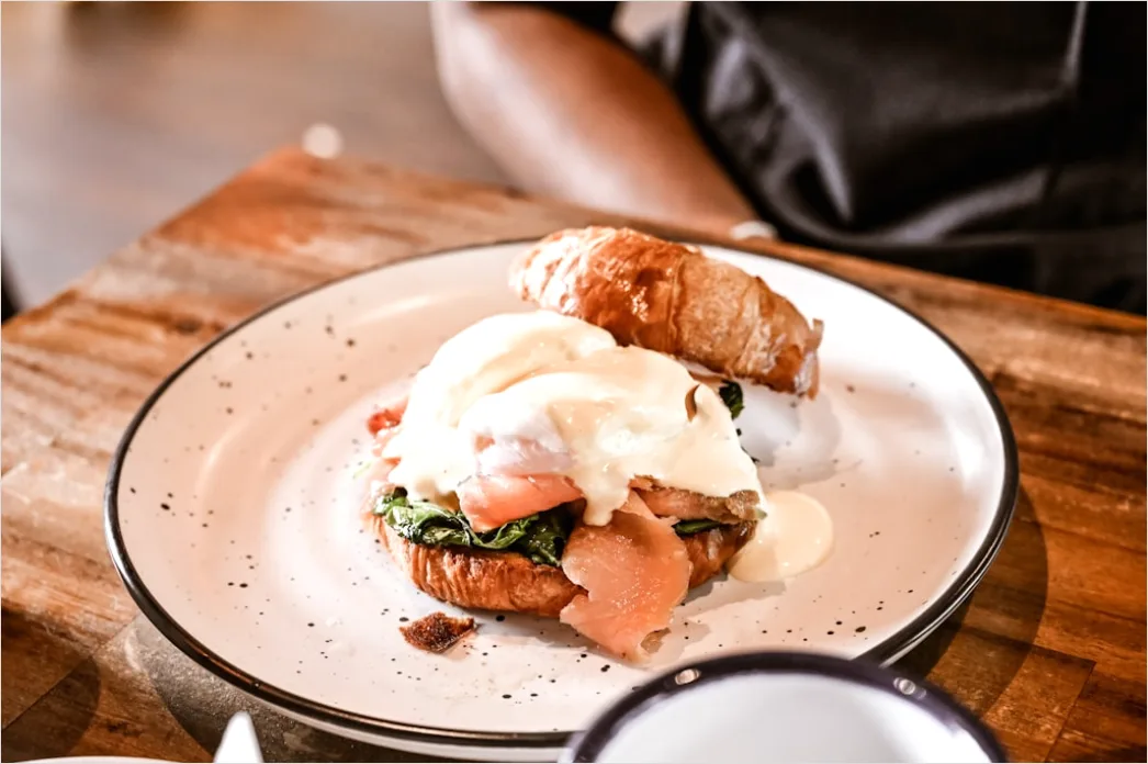 Detail Eggs Benedict Frühstück Nahaufnahme Elegant Number 19