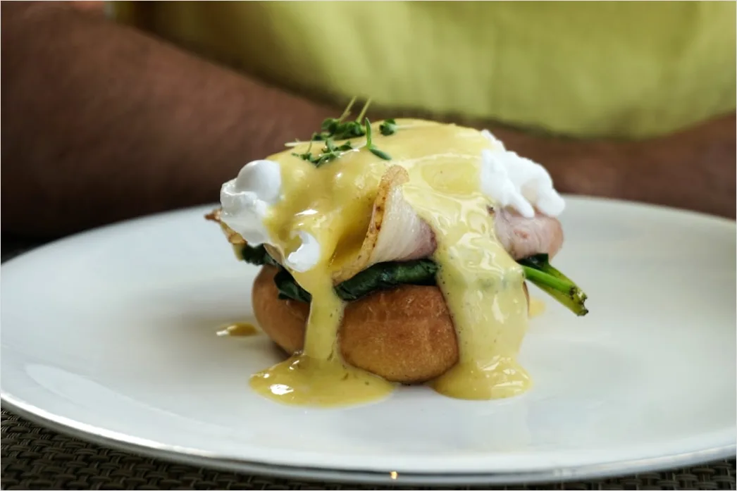 Detail Eggs Benedict Frühstück Nahaufnahme Elegant Number 5