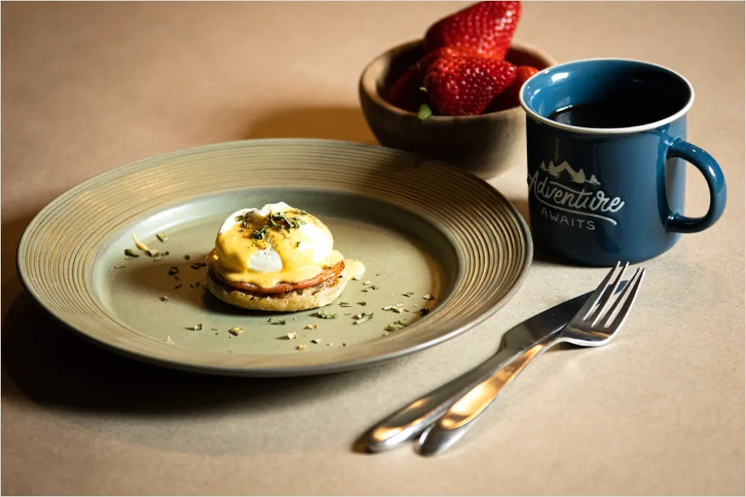 Detail Eggs Benedict Frühstück Nahaufnahme Elegant Number 6