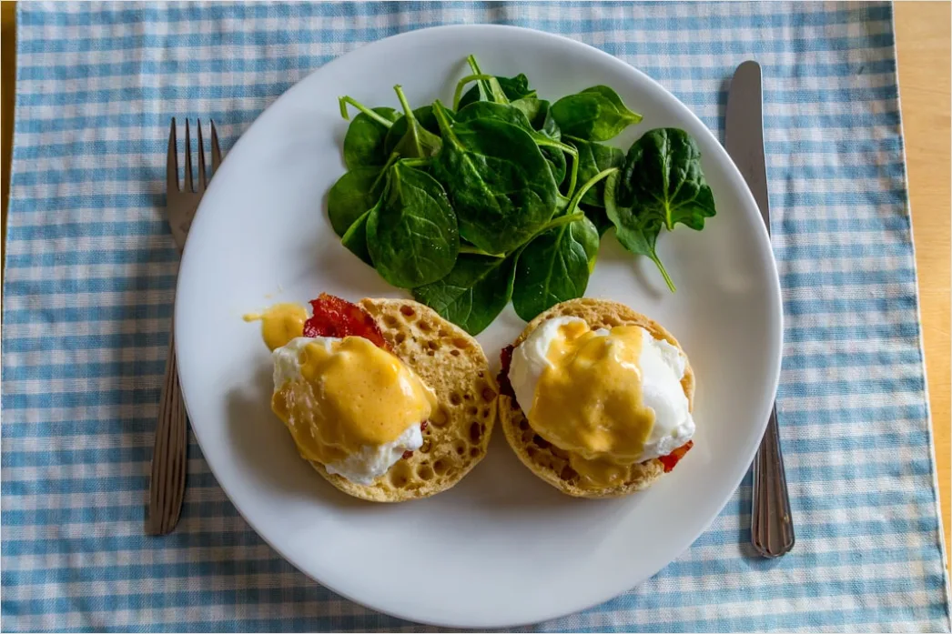 Detail Eggs Benedict Frühstück Nahaufnahme Elegant Number 7