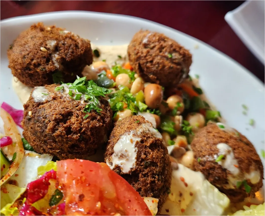 Falafel Teller Hummus Nahaufnahme E469