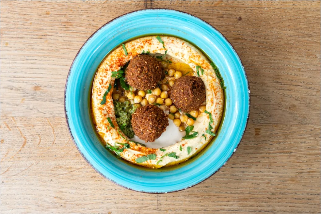 Detail Falafel Teller Hummus Nahaufnahme Number 2