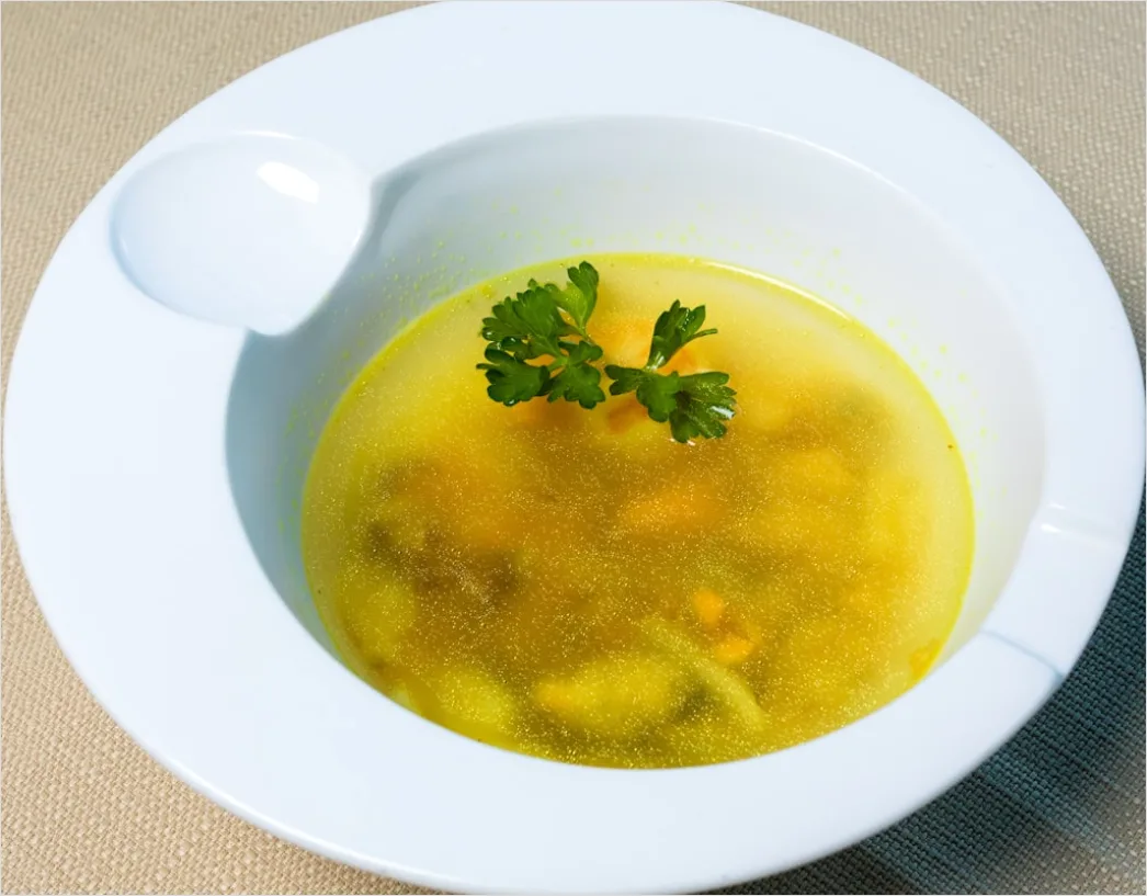 Detail Fischsuppe Teller Nahaufnahme Dampfend Number 6