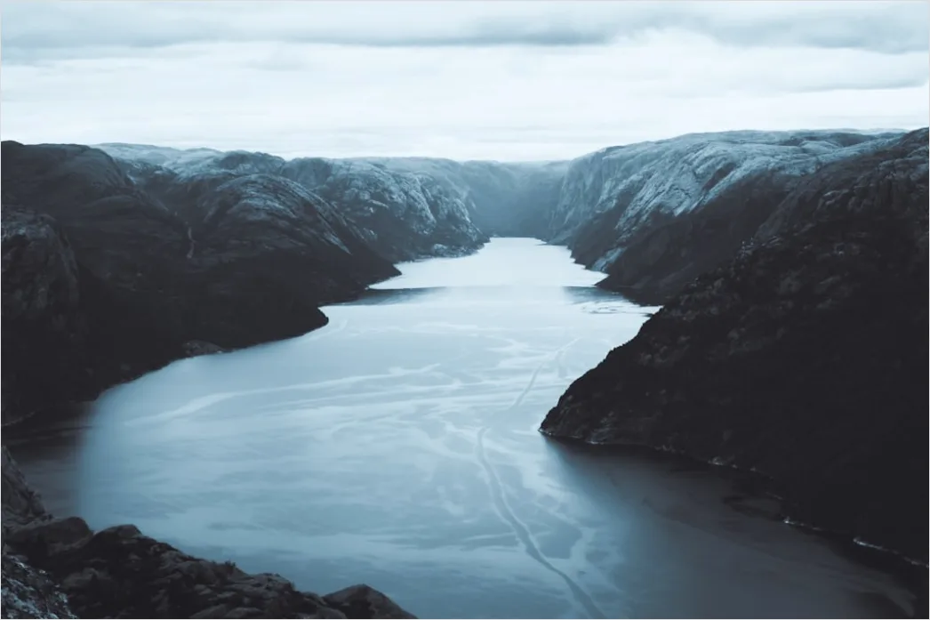Detail Fjord Norwegen Dramatisch Wasser Berge Number 11