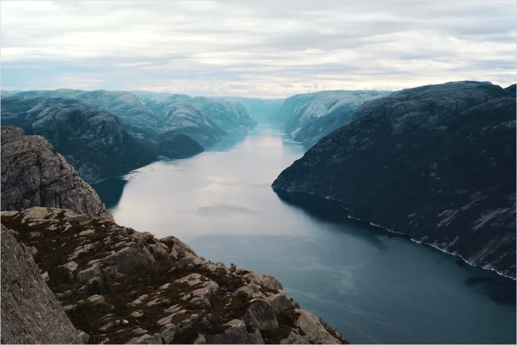 Detail Fjord Norwegen Dramatisch Wasser Berge Number 15