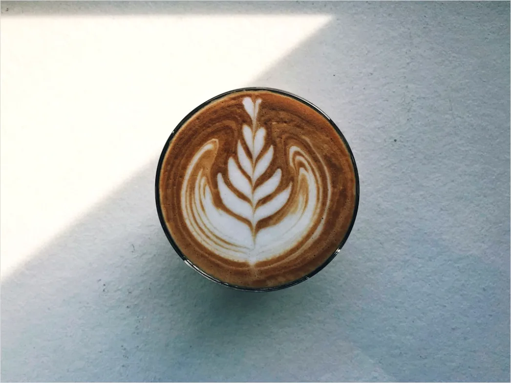 Detail Flat White Kaffee Nahaufnahme ästhetisch Number 19