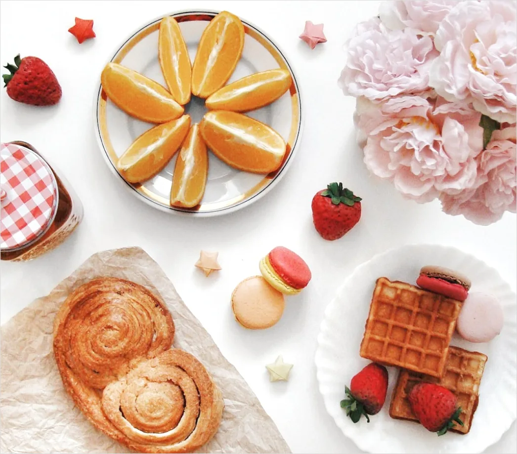 Detail Food Flatlay Dessert Pastell Farben Draufsicht Number 17