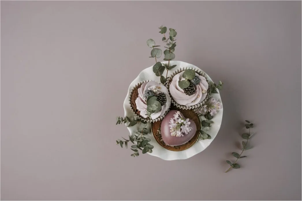 Detail Food Flatlay Dessert Pastell Farben Draufsicht Number 9