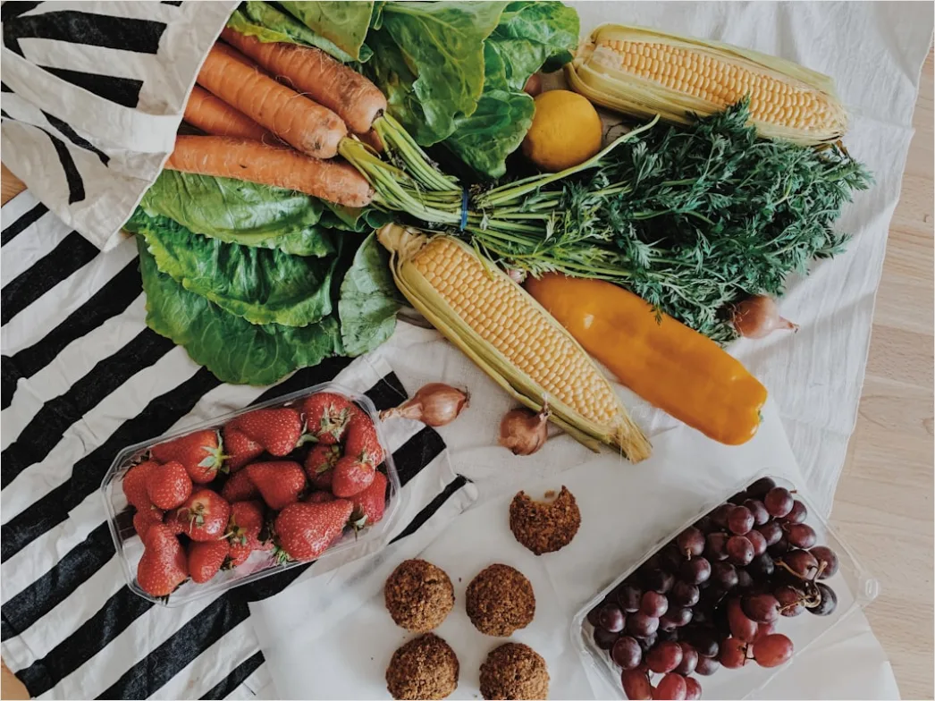 Detail Food Flatlay Gesund Obst Gemüse Bunt Number 13