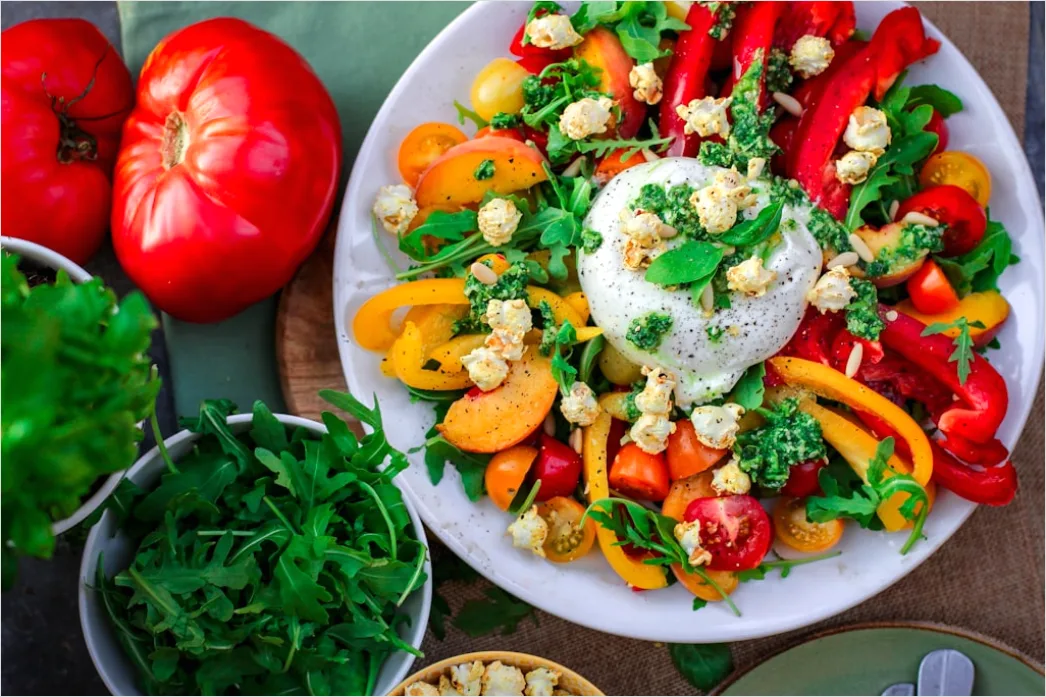 Detail Food Flatlay Gesund Obst Gemüse Bunt Number 7