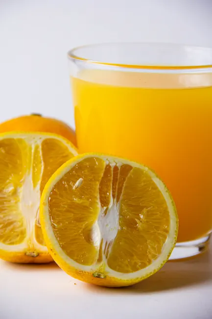 Frisch Gepresster Orangensaft Glas Nahaufnahme Fd10