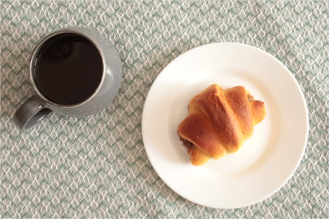 Detail Frühstück Croissant Kaffee Tisch Nahaufnahme Number 14