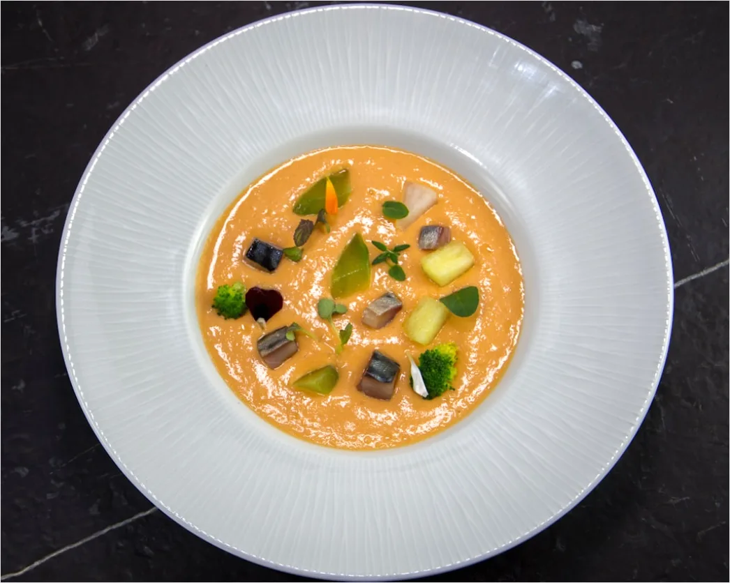 Gazpacho Suppe Teller Nahaufnahme Kalt 23c7