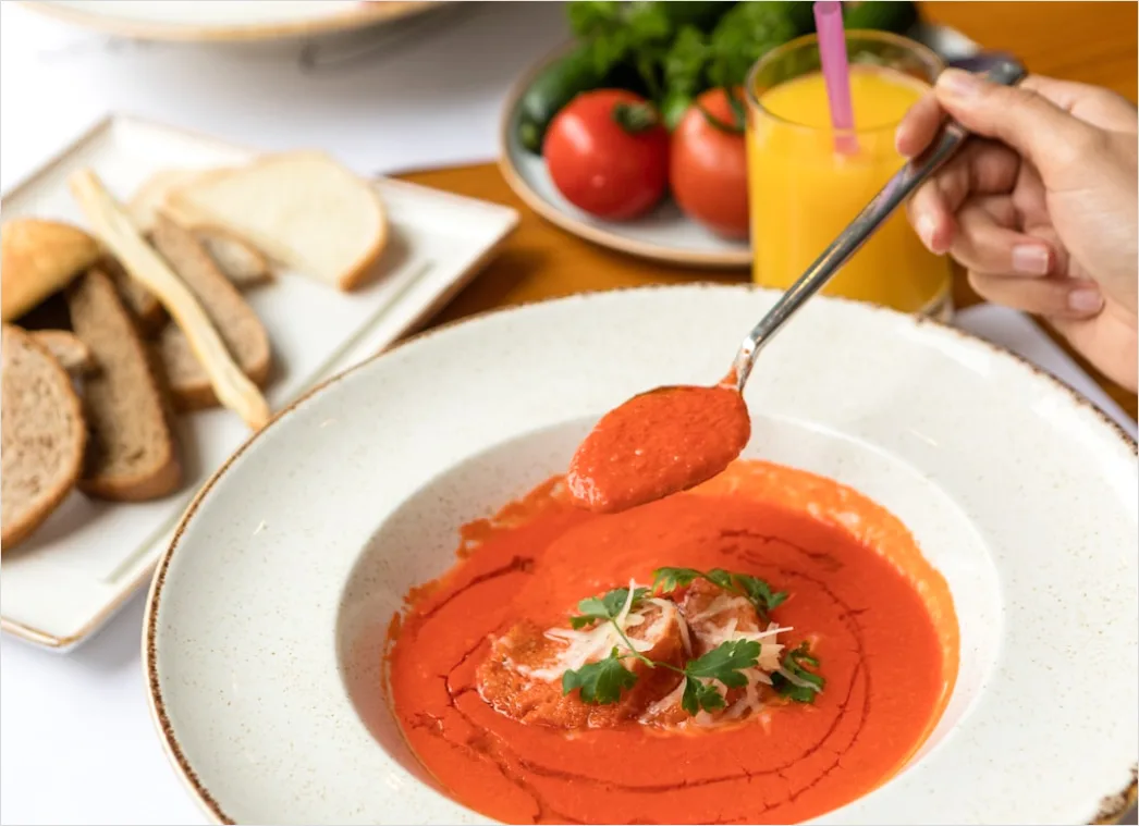 Detail Gazpacho Suppe Teller Nahaufnahme Kalt Number 11