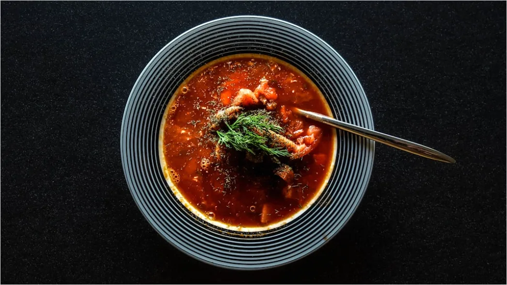 Detail Gazpacho Suppe Teller Nahaufnahme Kalt Number 12