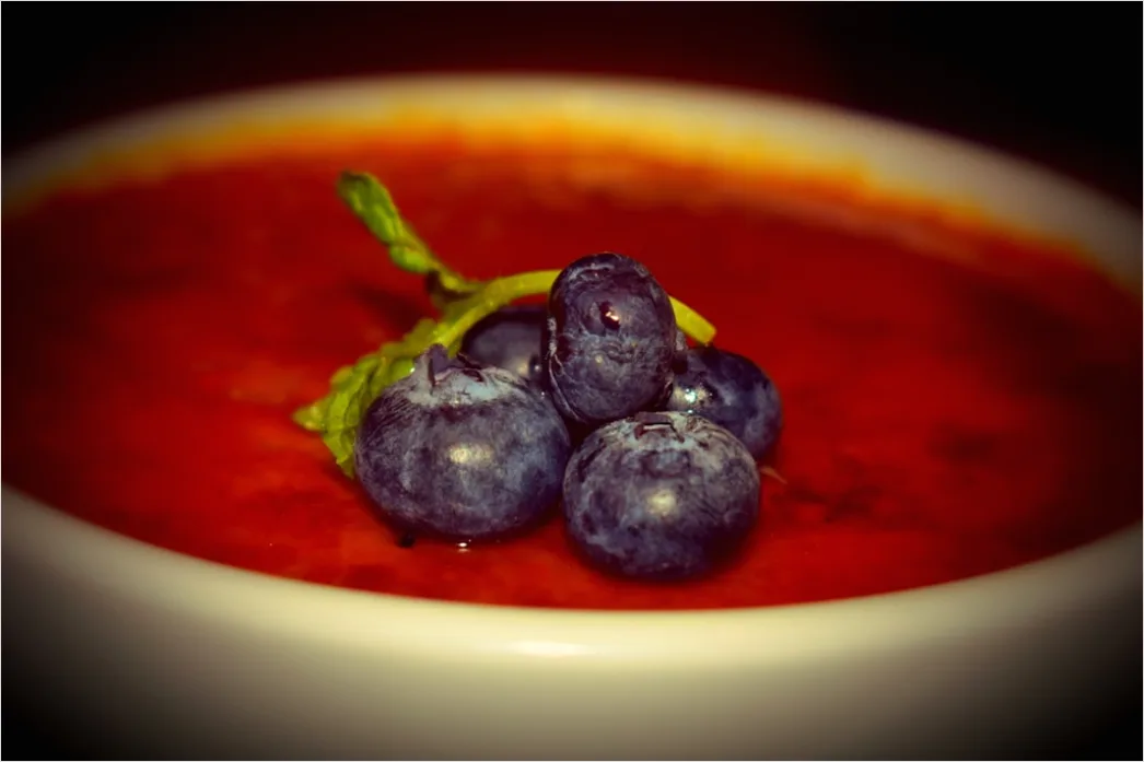 Detail Gazpacho Suppe Teller Nahaufnahme Kalt Number 13