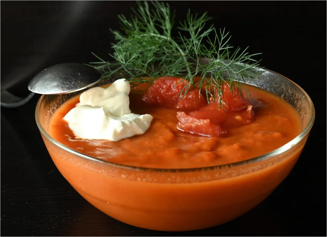 Detail Gazpacho Suppe Teller Nahaufnahme Kalt Number 15